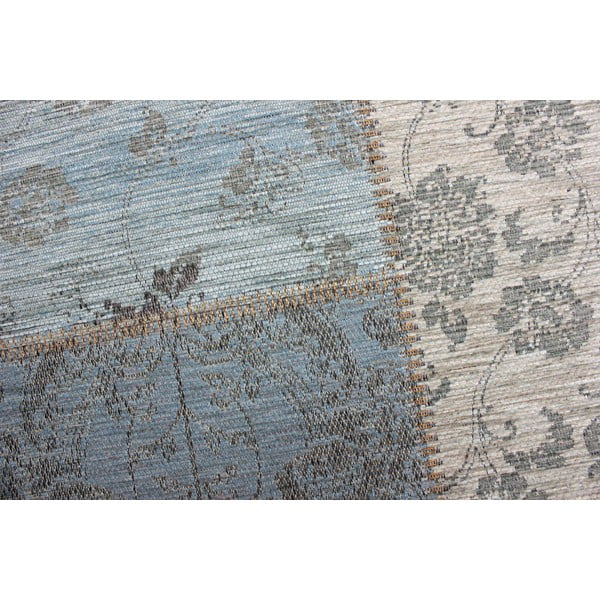 Синьо-сив пачуърк килим от шенил с патешко яйце, 120 x 170 cm - Flair Rugs-image-4