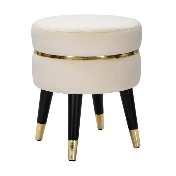 Табуретка от кремаво кадифе Paris - Mauro Ferretti-image-2