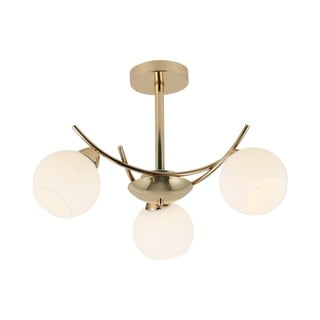 Осветително тяло за таван със стъклен абажур в бяло и златисто 36x52 cm Amos – Candellux Lighting