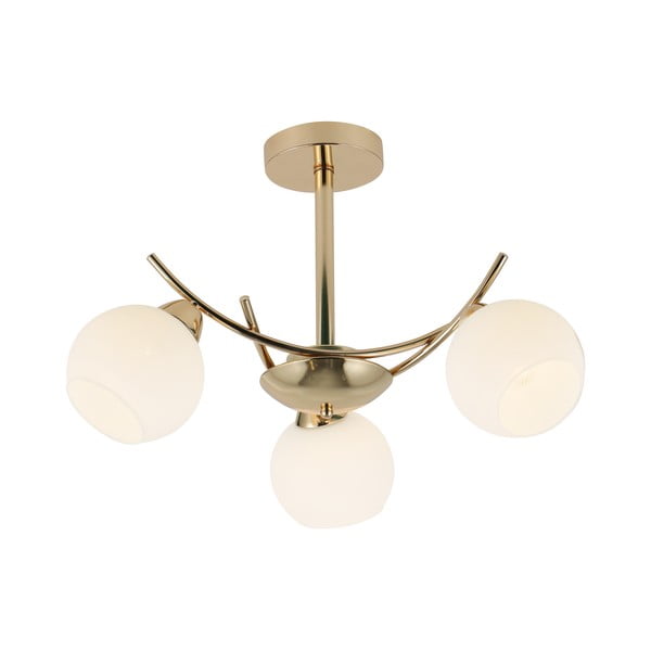 Осветително тяло за таван със стъклен абажур в бяло и златисто 36x52 cm Amos – Candellux Lighting-image-1