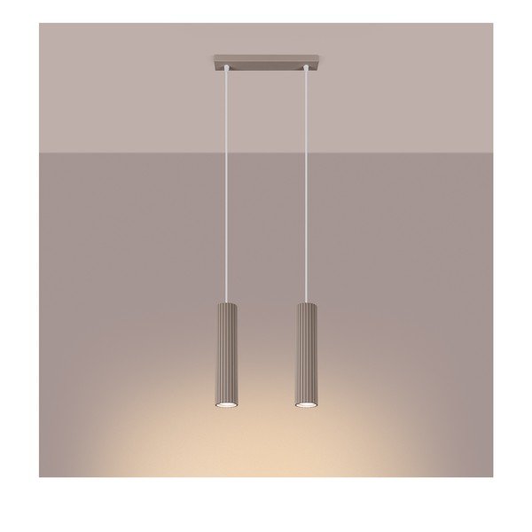 Кафяво-сиво метално висящо осветително тяло Gleam – Sollux-image-1