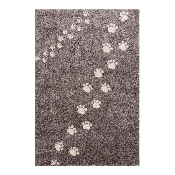 Šedý koberec Art For Kids Footprints, 100 x 150 cm