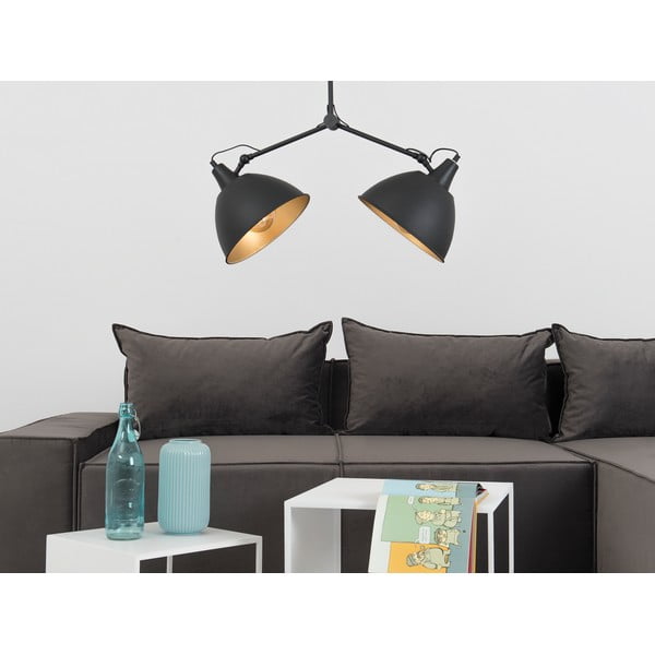 Черна/златиста висяща лампа с метален абажур 104x104 cm Coben - CustomForm-image-4