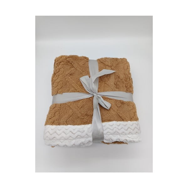 Кафяво одеяло от шерпа 150x200 cm Island – My House-image-1