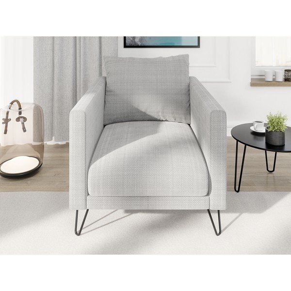 Светлосиво шенилово кресло Freya – Ropez-image-1