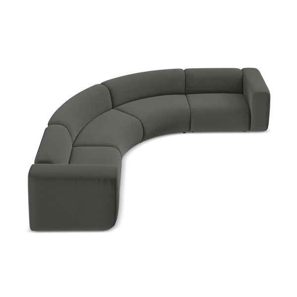 Сив кадифен ъглов диван Ekahi – Makamii-image-3