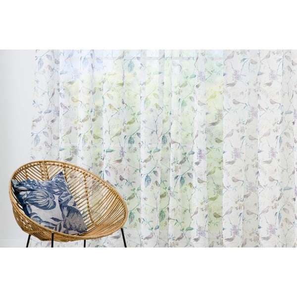 Бяло-лилава завеса 400x260 cm Birdy - Mendola Fabrics