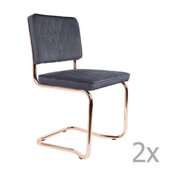 Комплект от 2 сиви стола Diamond Kink - Zuiver