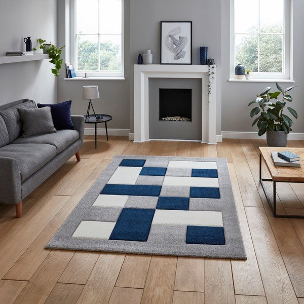 Синьо-сив килим , 160 x 220 cm Brooklyn - Think Rugs-image-1