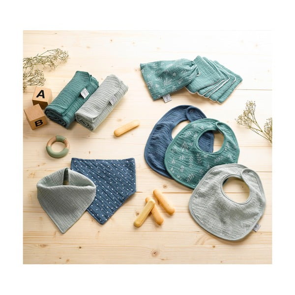 Зелени муселинови лигавници в комплект от 2 броя – Bébé Douceur-image-2