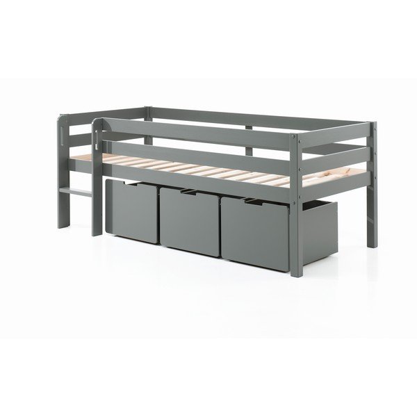 Сиви чекмеджета за под детско легло 3 бр Pino - Vipack-image-1