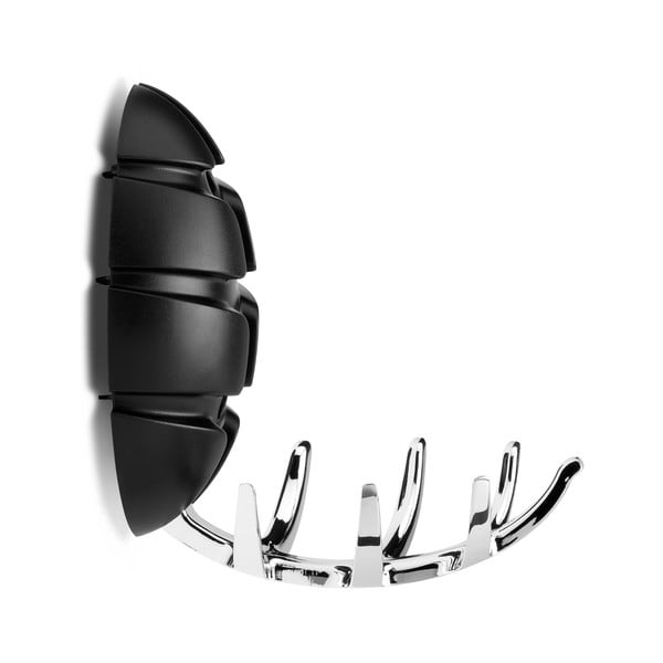 Черна/в блестящо сребрист цвят стенна пластмасова кука Bug – Spinder Design-image-2