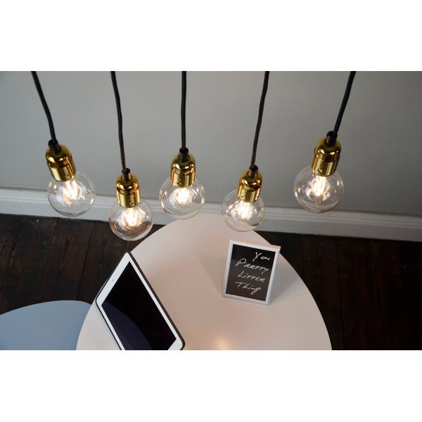 Черна висяща лампа с пет рамена и златни детайли Uno - Sotto Luce-image-2