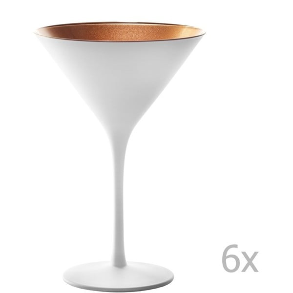 Sada 6bílo-bronzových sklenic na koktejly Stölzle Lausitz Olympic Cocktail, 240 ml