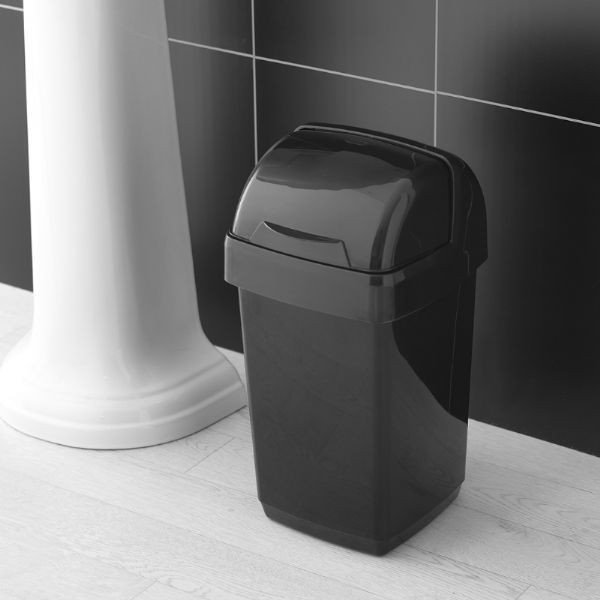 Черно кошче за боклук, 22,5 x 23 x 42,5 cm - Addis-image-1