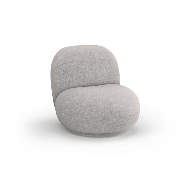 Светлосиво кресло от плат букле Chuck – Micadoni Home