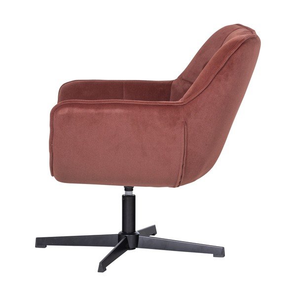 Теракотено въртящо се кадифено кресло Wibo – WOOOD-image-3