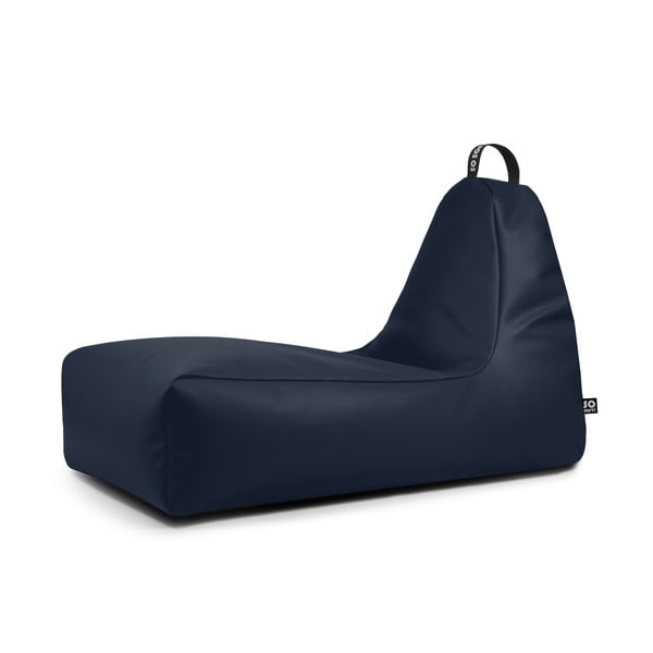 Тъмносин пуф от изкуствена кожа Chill XXL – So Soft?