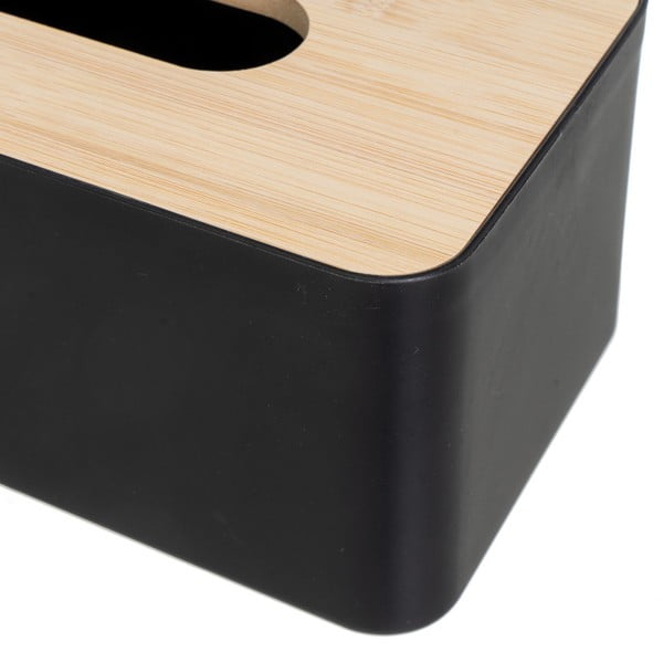 Кутия от пластмаса и бамбук за носни кърпички – Casa Selección-image-1