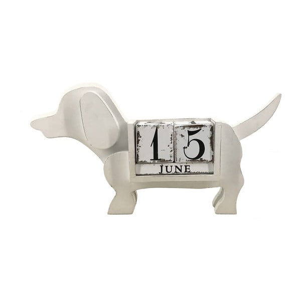 Бял календар във формата на куче Gales - Moycor