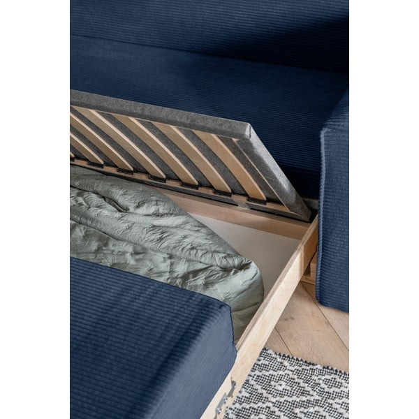 Тъмносин разтегателен диван 168 cm Lucky Lucy - Miuform-image-4