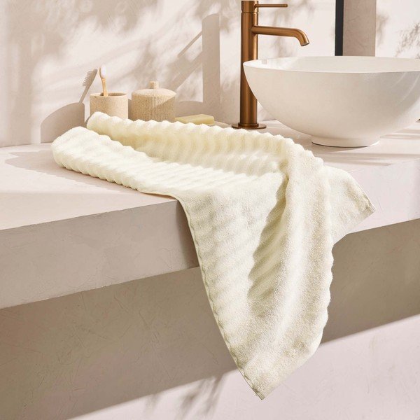 Кремава памучна кърпа от тери 50x90 cm Maya – douceur d'intérieur-image-2