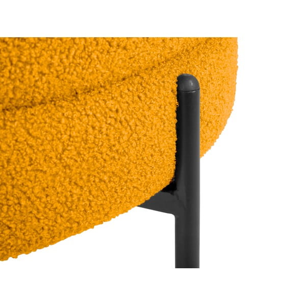 Кресло от плат букле в цвят жълта охра Noble – Leitmotiv-image-1