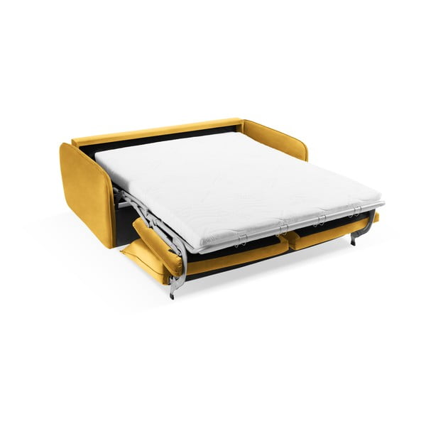 Кадифен разтегателен диван в цвят горчица 194 см Vienna - Cosmopolitan Design-image-4