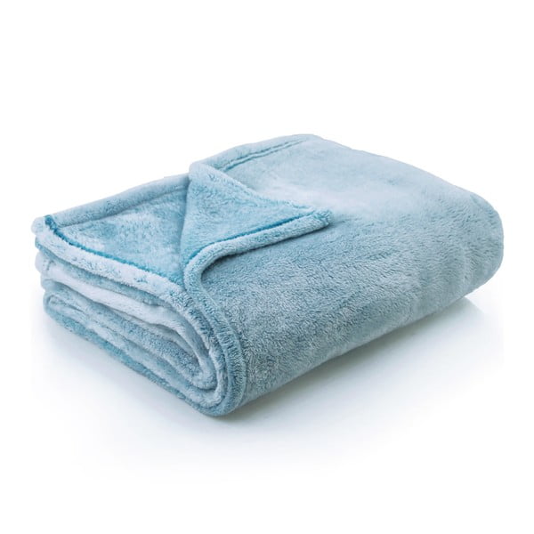 Тюркоазено одеяло от микрофибър Fluff Turquoise, 150 x 200 cm - DecoKing