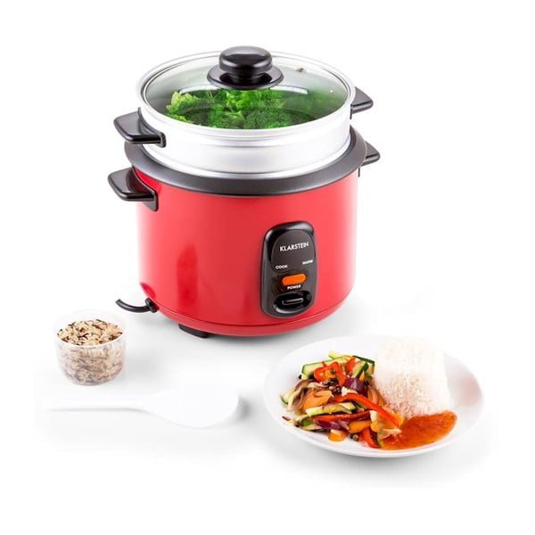 Червена тенджера за ориз с приставка за готвене на пара , 1 л Osaka - Klarstein-image-4
