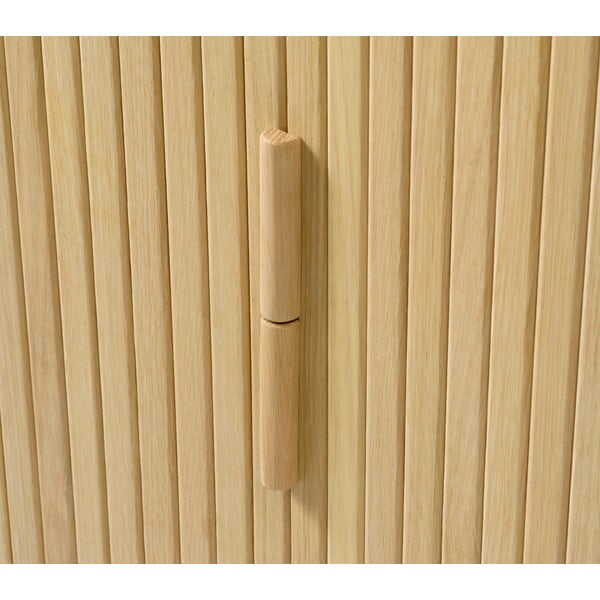 Шкаф в дъбов декор с плъзгащи се врати в естествен цвят 113x90 cm Cavo - Unique Furniture-image-1