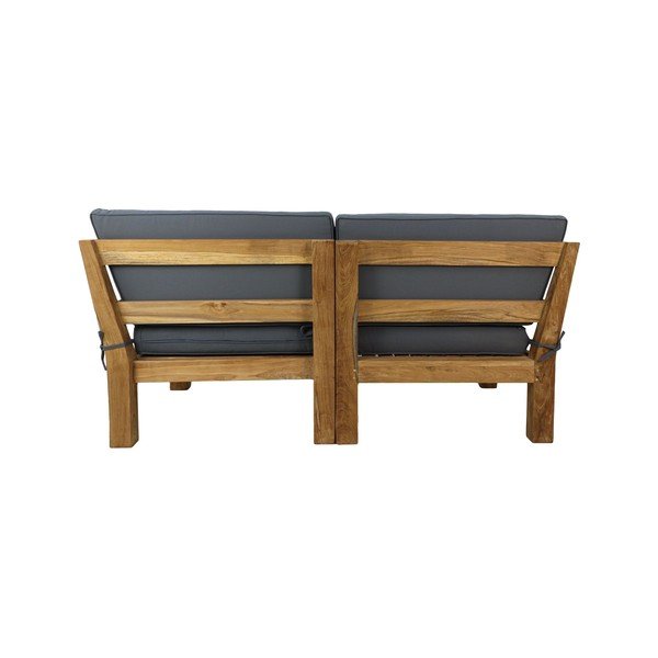 Сив градински диван от тиково дърво Aruba - HSM collection-image-3
