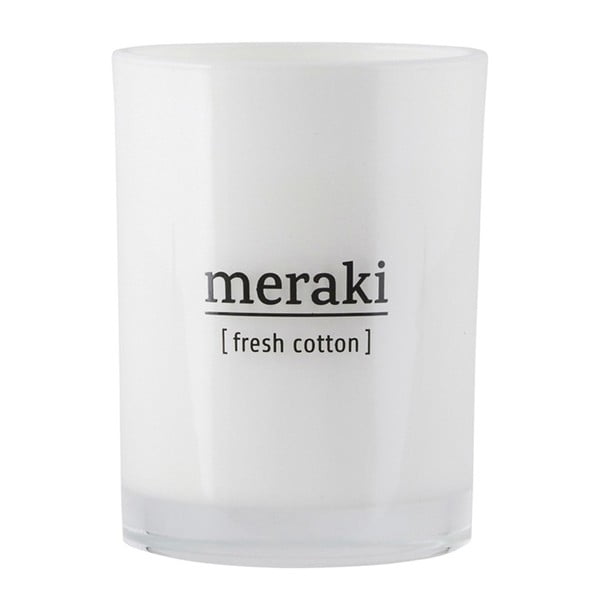 Органична свещ с аромат на току-що изпирано пране , време на горене 35 часа - Meraki
