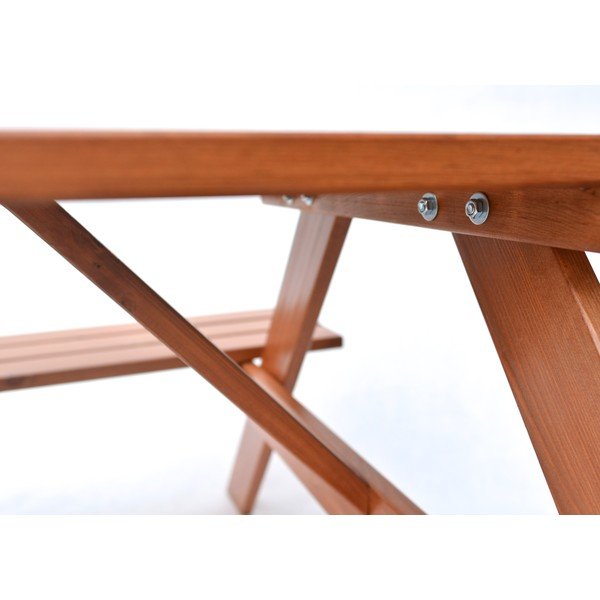 Тъмнокафяв градински комплект за хранене от масивна дървесина за 4 души Piknic – Rojaplast-image-3