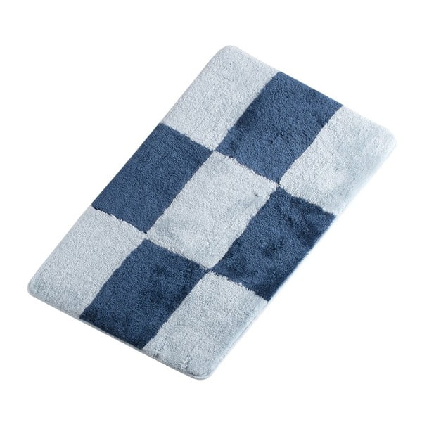 Синя постелка за баня Verge Постелка за баня Check, 60 x 100 cm - Unknown