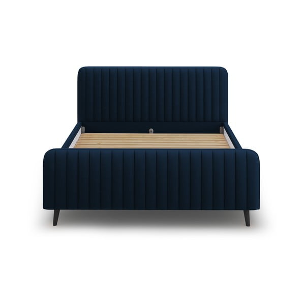 Тъмносиньо тапицирано двойно легло с решетка 180x200 cm Lily - Micadoni Home-image-2