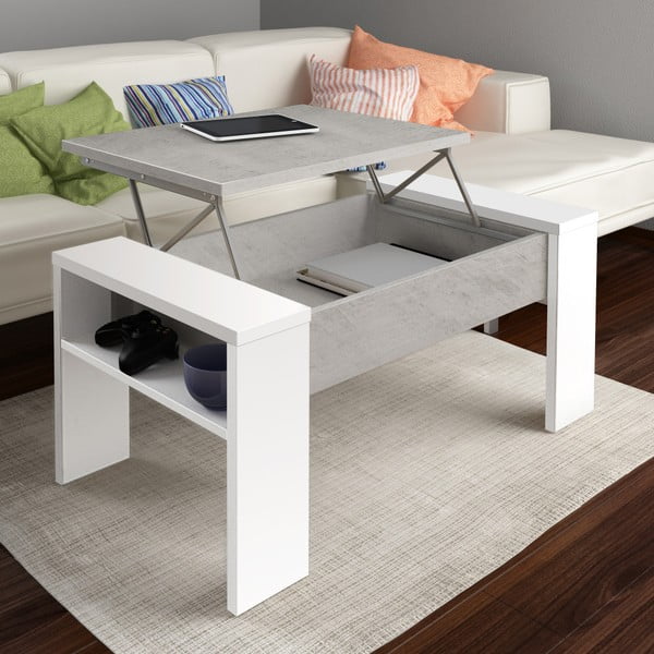 Масичка за кафе в сиво и бяло с място за съхранение James - Tomasucci-image-1