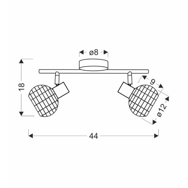 Черно-кремава лампа за таван с абажур от метал и ратан ø 12 cm Tajga - Candellux Lighting-image-3