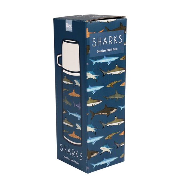 Син детски термос 350 ml Sharks – Rex London-image-3