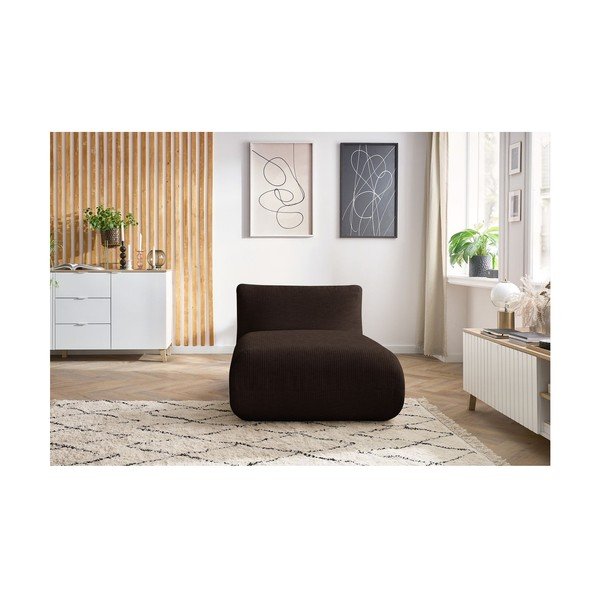 Тъмнокафяв велурен модул за диван Lecomte - Bobochic Paris-image-1