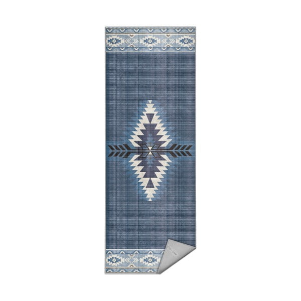 Синя пътека подходяща за пране 80x200 cm Ethnic Geo – Mila Home