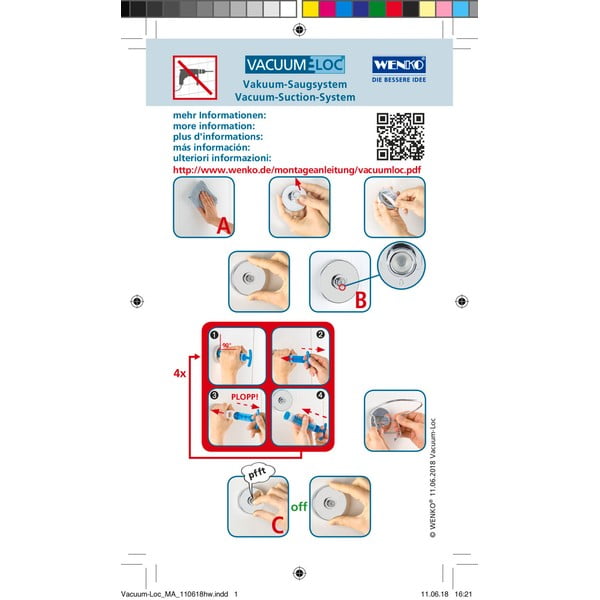 Самозалепващи пластмасови куки в лъскаво сребристо в комплект от 2 бр. Genova – Wenko-image-4