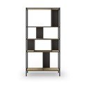 Етажерка за книги в дъбов декор в черно и натурално 88x175 cm Alabama - Marckeric