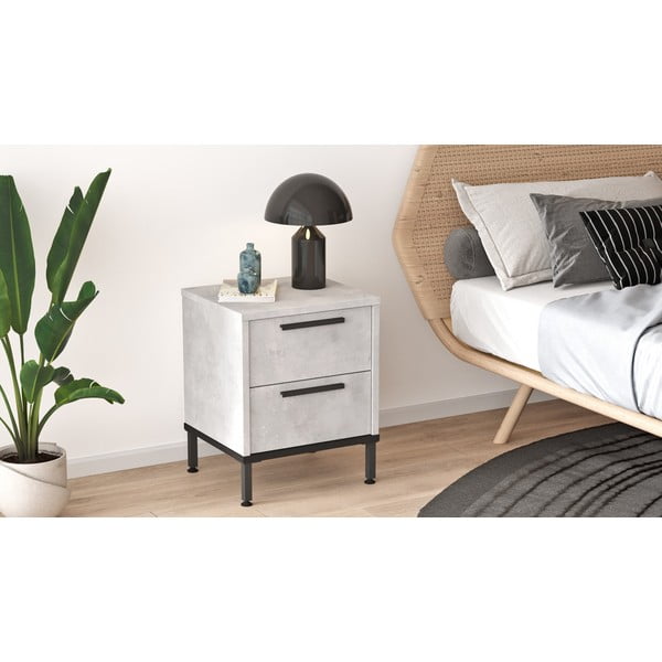 Светлосиво нощно шкафче Signor - Kalune Design-image-2