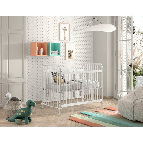 Бяло метално детско легло 60x120 cm BRONXX - Vipack-image-1