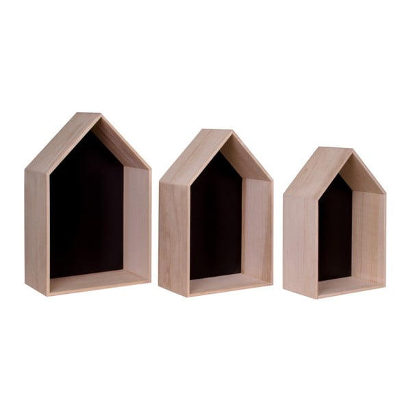 Комплект от 3 кафяви дървени рафта Verona - House Nordic