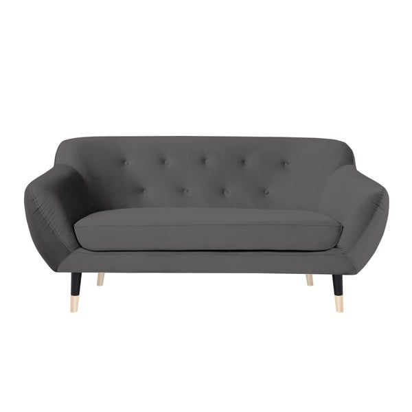 Сив диван с черни крачета Mazzini Sofas Amelie, 158 cm