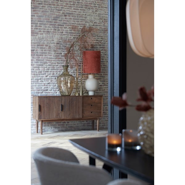 Тъмнокафяв нисък скрин от масивна дървесина 150x80 cm Bitika - Light & Living-image-1