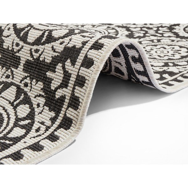 Черно-кремав килим за открито , 80 x 350 cm Jardin - NORTHRUGS-image-2