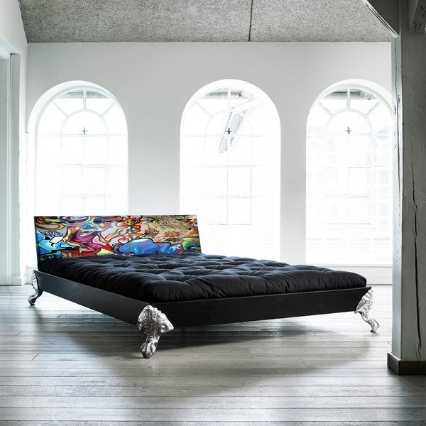 Postel Karup Eagle Black/Graffiti Multicolor,  140x200 cm